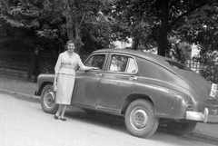 1957, Fortepan, portrait, woman, automobile, M20 Pobieda, number plate, girls'n'cars, Fortepan #4664