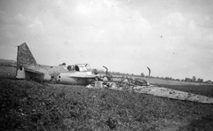 Lelőtt szovjet gyártmányú SB-2 típusú bombázó repülőgép., 1942, Csorba Dániel, közlekedés, keleti front, szovjet gyártmány, repülőgép, második világháború, járműroncs, Tupoljev-márka, Tupoljev SZB, Fortepan #46807