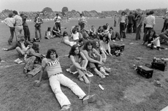 Magyarország, Miskolc, DVTK-stadion, Rockfesztivál., 1973, Urbán Tamás, fényképezőgép, mikrofon, fotózás, Fortepan #47036