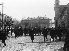 Hungary, Sopron, Széchenyi tér, jobbra a Domonkos templom., 1922, Vargha Zsuzsa, church, square, Dominican Order, Fortepan #47284