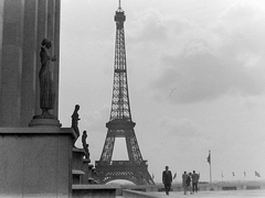 Franciaország, Párizs, az Eiffel-torony a Chaillot-palota felől nézve., 1960, Fortepan, torony, Gustave Eiffel-terv, Fortepan #4878