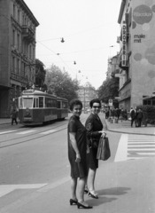 Svájc, Zürich, Theaterstrasse a Seefeldstrasse felől a Falkenstrasse kereszteződésnél., 1969, Nagy Gyula, villamos, viszonylatszám, Fortepan #50043