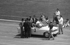 Magyarország, Népstadion, Budapest XIV., Színészek-Újságírók Rangadó (SZÚR)., 1969, Nagy Gyula, rendszám, Skoda Felicia, Budapest, Fortepan #50261