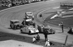 Magyarország, Népstadion, Budapest XIV., Színészek-Újságírók Rangadó (SZÚR)., 1969, Nagy Gyula, német gyártmány, Adler-márka, BMW-márka, Audi-márka, DKW-márka, automobil, Adler Trumpf Junior, Budapest, Fortepan #50263