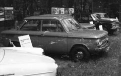 Magyarország, Városliget,Budapesti Nemzetközi Vásár, Budapest XIV., NSU személygépkocsik kiállítási területe., 1967, Nagy Gyula, német gyártmány, automobil, NSU-márka, NSU Typ 110, NSU Sport Prinz, NSU 1000, NSU TTS, Budapest, Fortepan #50396