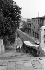 Hungary, Víziváros, Budapest I., Szabó Ilonka utca a Hunyadi János út felől nézve., 1965, Nagy Gyula, stairs, Budapest, Fortepan #50477