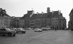 Lengyelország, Varsó, Óvárosi piactér (Rynek Starego Miasta)., 1965, Nagy Gyula, Trabant-márka, automobil, Skoda Octavia, Trabant 500, Fortepan #50515