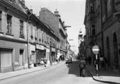 Hungary, Győr, Kazinczy utca a Bécsi kapu (Köztársaság) tér felől a Széchenyi tér felé nézve., 1963, Nagy Gyula, Fortepan #50584