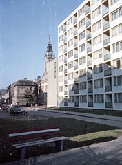 Hungary, Szeged, Somogyi utca a Korányi fasor felől nézve. Szemben a Szerb templom, jobbra a Sellő ház., 1963, Nagy Gyula, colorful, Fortepan #50745