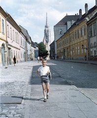 Hungary, Budapest I., Fortuna utca a Hess András tér és a Mátyás-templom felé nézve., 1963, Nagy Gyula, colorful, Budapest, Fortepan #50812