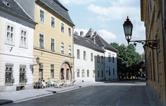 Hungary, Budapest I., Fortuna utca a Hess András tér felé nézve, szemben a Pest-Buda étterem., 1963, Nagy Gyula, colorful, Budapest, Fortepan #50813