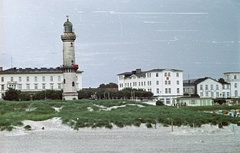 Németország, Warnemünde, Rostock, a régi világítótorony., 1962, Nagy Gyula, színes, NDK, világítótorony, Karl Friedrich Kerner-terv, Fortepan #50899