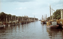 Németország, Warnemünde, Rostock,  az Alter Strom kikötő., 1962, Nagy Gyula, színes, NDK, kikötő, Fortepan #50905