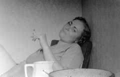 1955, Fortepan, portrait, smoking, carafe, woman, Fortepan #5098