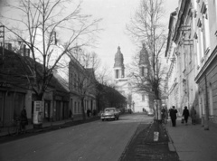 Magyarország, Pápa, Fő utca, szemben a Nagytemplom., 1961, Nagy Gyula, templom, katolikus, Fellner Jakab-terv, Fortepan #51056