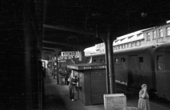 Czech Republik, Česká Třebová, pályaudvar., 1956, Nagy Gyula, train station, train station, board, place-name signs, Fortepan #51438