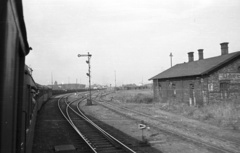 Czech Republik, vasútállomás., 1956, Nagy Gyula, railway, rail signal, rails, Fortepan #51440