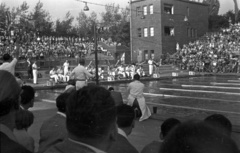 Magyarország, Margitsziget, Budapest, Hajós Alfréd Nemzeti Sportuszoda., 1953, Nagy Gyula, sport, uszoda, Hajós Alfréd-terv, rajtkő, Fortepan #51934