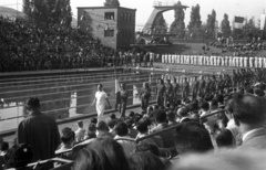 Magyarország, Margitsziget, Budapest, Hajós Alfréd Nemzeti Sportuszoda., 1953, Nagy Gyula, sport, uszoda, ugrótorony, Hajós Alfréd-terv, rajtkő, Fortepan #51941