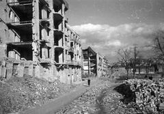 Hungary, Budapest XII., Csörsz utca az Avar utca felé nézve., 1945, Kramer István dr, Kunszt János, war damage, ruins, brick, Budapest, Fortepan #52050