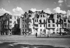 Hungary, Budapest XII., Nagyenyed utca - Böszörményi út találkozása a Kék Golyó utca felől nézve., 1945, Kramer István dr, Kunszt János, war damage, ruins, Budapest, Fortepan #52094