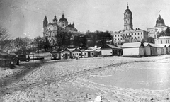 Ukraine, Pochaiv, Szűz Mária elszenderülése kolostor és székesegyház., 1916, Komlós Péter, winter, snow, monastery, Cathedral, Fortepan #52275