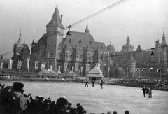 Magyarország, Városliget, Budapest XIV., Műjégpálya. Műkorcsolyázó világbajnokság 1939. február., 1939, Fortepan, sport, zászló, korcsolyázás, Budapest, Fortepan #52491