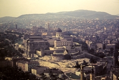 Magyarország, Budapest, a budai Vár látképe a Gellérthegyről., 1964, Fortepan, tél, színes, Fortepan #5252