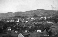 Romania,Transylvania, Teaca, a falu látképe délkelet felől., 1920, Vargha Zsuzsa, church, picture, Fortepan #52905