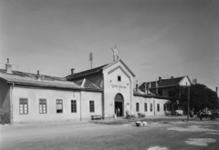 Magyarország, Budapest VIII., Józsefvárosi pályaudvar., 1951, UVATERV, vasút, légvezeték, pályaudvar, helységnév tábla, Budapest, Fortepan #5304