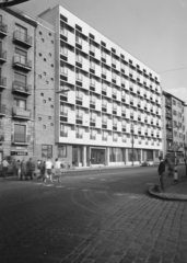 Magyarország, Budapest IX., Soroksári út 12., 1963, UVATERV, cégtábla, teherautó, utcakép, életkép, Budapest, rádiójavítás, Fortepan #5322