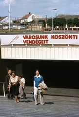 Magyarország, Szentendre, aluljáró a Dunakanyar körút alatt, a Kossuth Lajos utca és a HÉV végállomás között., 1980, Balázs Lajos, színes, felirat, aluljáró, Fortepan #53359