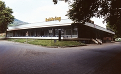 Magyarország,Balaton, Badacsony, Badacsonytomaj, Hableány étterem a vasútállomás mögötti parkban., 1980, Balázs Lajos, színes, felirat, neon felirat, Fortepan #53373