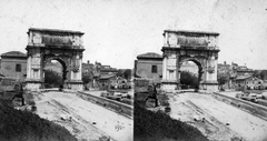 Olaszország, Róma, Forum Romanum, Titus diadalíve., 1900, Fortepan, antik kultúra, sztereófotó, diadalív, Fortepan #53471