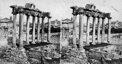 Olaszország, Róma, Forum Romanum, Saturnus-templom., 1900, Fortepan, rom, oszlop, sztereófotó, Fortepan #53483