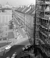 Hungary, Budapest V., Bárczy István utca a Szervita (Martinelli) tér felől., 1965, Fortepan, construction, street view, picture, scaffolding, repair, Budapest, Fortepan #5359