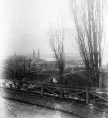 Hungary, Budapest I., víziváros háztetők a Szabó Ilonka (Ilona) utcánál a Batthyány téri Szent Anna-templom felé nézve., 1910, Szabó Lóránt, Budapest, Fortepan #53637