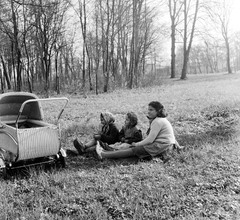 1959, Zsanda Zsolt, Vajszada Károly, babakocsi, Fortepan #53722