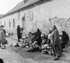 Slovakia, Fiľakovo, ulica Trhova (Piac utca)., 1959, Zsanda Zsolt, Vajszada Károly, Czechoslovakia, market, Fortepan #53819