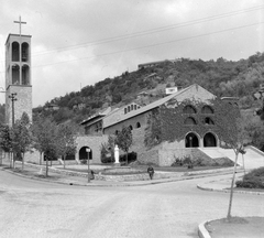 Magyarország, Pécs, pálos templom., 1950, Gyöngyi, műemlék, épített örökség, szobor, templom, Fortepan #5403