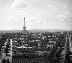 Franciaország, Párizs, látkép a Diadalívről az Eiffel-torony irányába., 1938, Nagy Gyula, látkép, torony, Gustave Eiffel-terv, Fortepan #54173