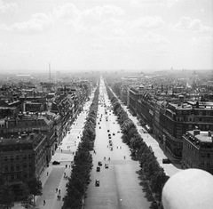 Franciaország, Párizs, látkép a Diadalívről, Avenue des Champs-Élysées., 1938, Nagy Gyula, sugárút, Fortepan #54182