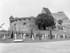 Magyarország, Tabán, Budapest I., török temető a budai Vár oldalában., 1966, Gyöngyi, létra, Budapest, Fortepan #5435