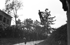 Magyarország, Budapest XII., Svábhegy, síugró sánc, műanyag borítású landolópálya., 1958, Lencse Zoltán, síugrás, síelés, síugrósánc, Budapest, Fortepan #54598