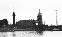 Lengyelország, Gdańsk, Új Kikötő (Nowy Port)., 1958, Lencse Zoltán, hajó, antenna, kikötő, torony, világítótorony, Fortepan #54739