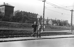 Magyarország, Budapest XIV., villamosmegálló a Mexikói úton az Erzsébet királyné útnál., 1959, Lencse Zoltán, villamosmegálló, Budapest, Fortepan #54825