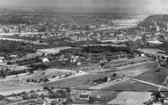 Hungary, Budapest II., látkép a Látó-hegy / Gugger-hegyről, keresztbe a Felső Zöldmáli út, jobbra a Törökvész út., 1930, Jurányi Attila, cityscape, landscape, picture, Budapest, panoramic photography, Fortepan #54906