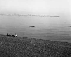 Olaszország, Bordighera, tengerpart., 1939, Magyar Bálint, strand, vízpart, Fortepan #55554