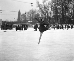 Hungary, Budapest XIV., Műjégpálya., 1935, Magyar Bálint, winter, skating, Budapest, Fortepan #55924