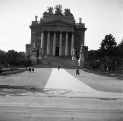 Magyarország, Eger, Főszékesegyház., 1937, Magyar Bálint, vallás, templom, Bazilika, klasszicizmus, székesegyház, Hild József-terv, harangtorony, Fortepan #55937